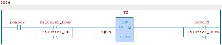 Laboratorní úloha č. 1: Ovládání panelu pomocí tlačítek RFox 62 9. Nyní na čtvrtý řádek za časovač TON vložíme dvakrát cívku Reset, které nalezneme na horní liště. Obr.