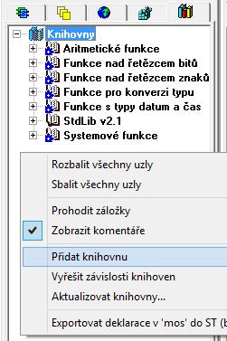 Laboratorní úloha č. 2: Řízení RGB LED pásků přes WebMaker 82 2. V prvním kroku musíme přidat knihovnu SysLib_V35.