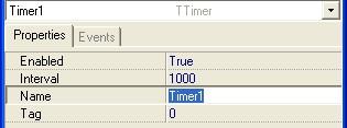 Když se podíváme na vlastnosti a události objektu Timer, zjistíme, že jich je nezvykle málo: Enable Obrázek 15 True událost OnTimer bude generována v intervalu