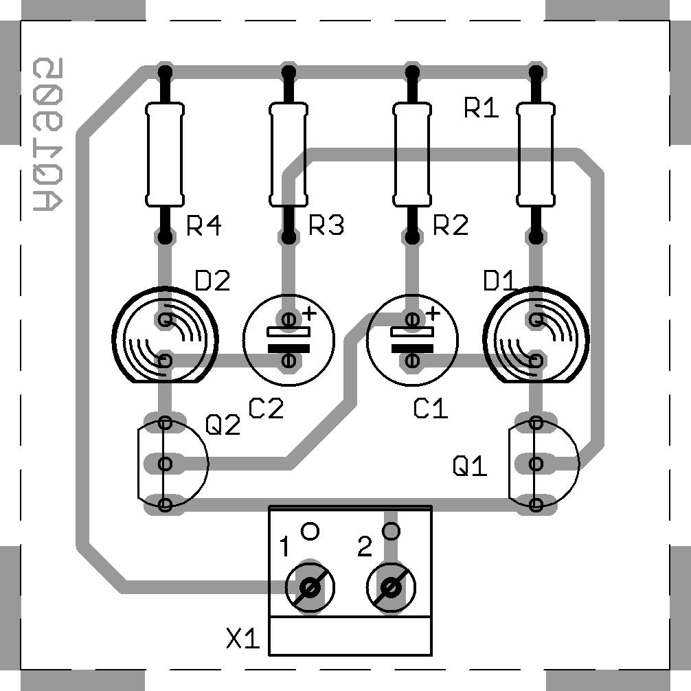 Astabilní klopný obvod s tranzistory Zadání Zhotovte výrobek dle výkresu a technologického postupu.