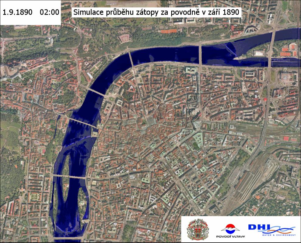 Povodňový ový model Prahy simulace na povodeň 1890 Ke stažení na