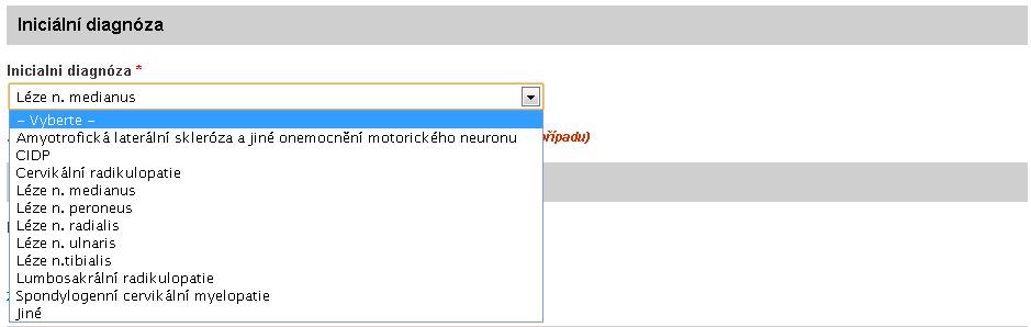 6 Práce se systémem diagnóza MMN Poznámka: Tato kapitola je celá nová. Při zadávání případu MMN jsou následující položky a jím odpovídající kapitoly shodné s GBS - KAP. 5.1.1 DIAGNÓZY PŘÍPADU STR.