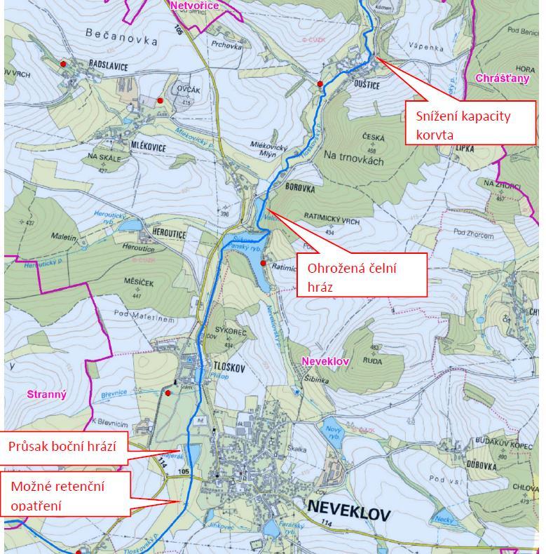 TLOSKOVSKÝ POTOK NEVEKLOV: Centrální obec povodí