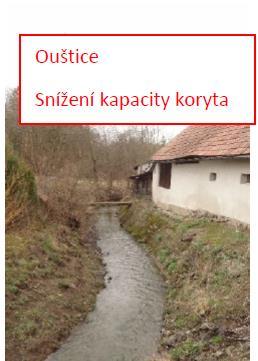 Největší ohrožení povodněmi v osadě Ouštice