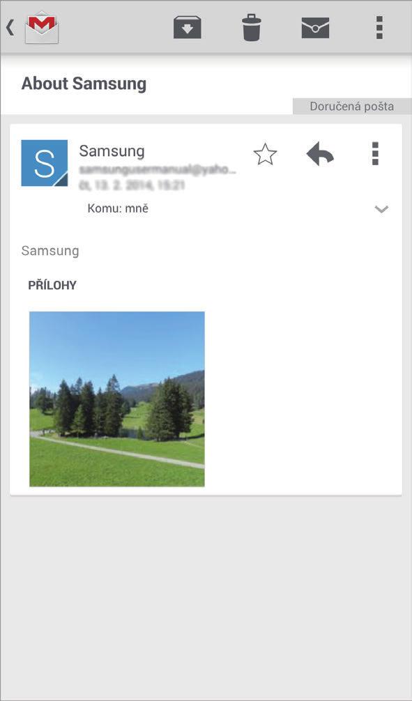 Zprávy & e-mail Čtení zpráv Chcete-li si zprávu přečíst, klepněte na ni. Odstraňování zprávy.