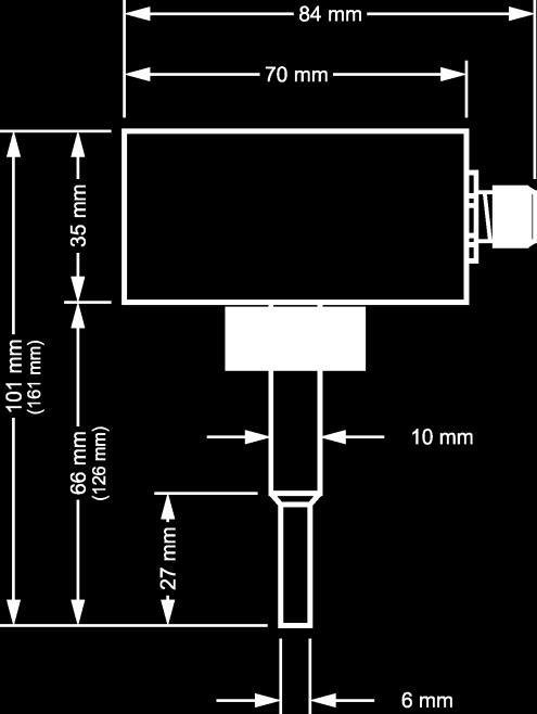 Adaptéry jsou určeny pro krátkou verzi snímače 65 mm s použitím přímého hrdla s trubkovým závitem G1/2.