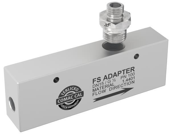 (rozměr 150 50 40 mm) FS adaptérový blok DN15/G1/2 0,5 5 l/min.