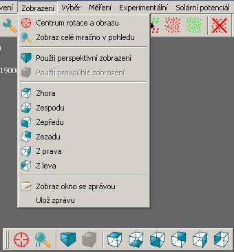 3.2. Pohled Obr. 3 Nástroje pro ovládání pohledu Jsou přednastaveny nástroje pro všechny standardní pohledy a pro perspektivní a pravoúhlé (ortogonální) zobrazení. 4. Vlastnosti softwaru 4.1.