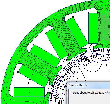 67 6 ANALÝZA STROJE METODOU KONEČNÝCH PRVKŮ Pro tuto kapitolu jsem importoval výkres kompletního řezu stroje vytvořeného v programu AutoCAD do programu FEMM, kde jsem doplnil všechny materiálové