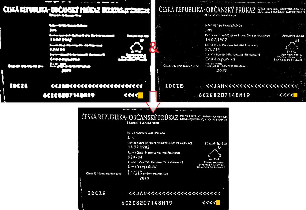 58 vpravo). Obr. 58: Rozdílový obraz (vlevo) a jeho rozostření (vpravo) Následně je pomocí Otsuovy metody rozostřený rozdílový obraz oprahován.