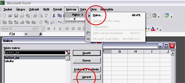 Automatizovaný převod dat z výstupního textového souboru ACC do tabulkového procesoru MS Excel Panel