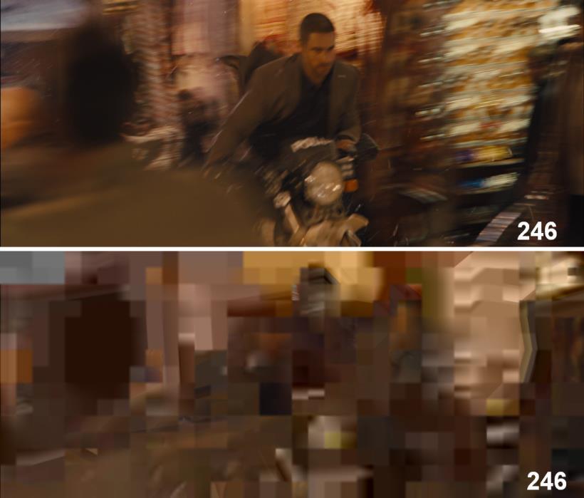 zpracovat s odpovídající kvalitou. tabulka 3-4 Rozdíly mezi PSNR mezi snímky 1-224 a snímky 225-250 sekvence Skyfall_1.