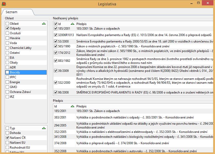 2. Zobrazí se formulář Legislativa 3.