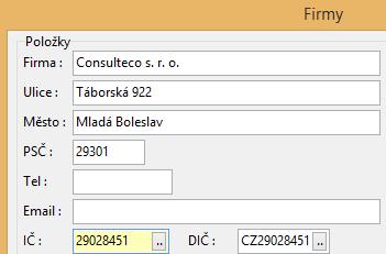 firmy vyplní automaticky.