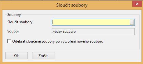 2. Zobrazí se dialogové okno Sloučit soubory 3.