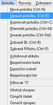 4.2. Úprava položky Pro majitele licence s Importem složení a klasifikace z BL 1.