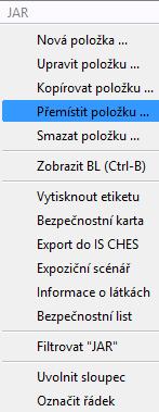 Přemístit položku můžete také z kontextové nabídky,