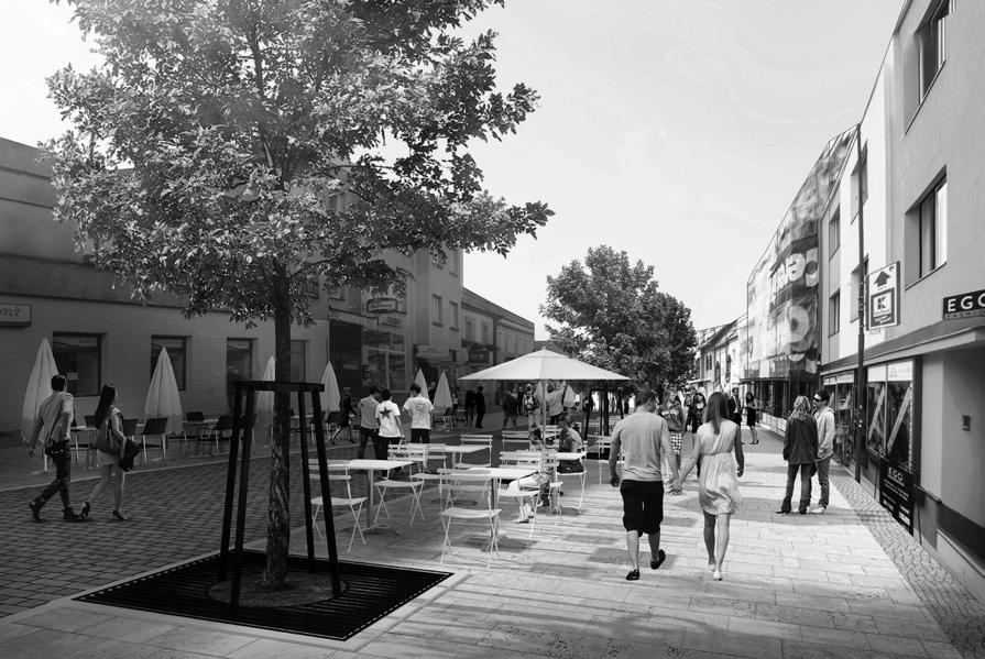 NÁDRAŽNÍ I cena realizace: cena soutěže: 2 920 m2 projekt 7 000 000 Kč architektonická soutěž/jřbu 750 000 Kč (všechny etapy) Nádražní ulice spojuje významné body města nádražní uzel a hlavní náměstí.