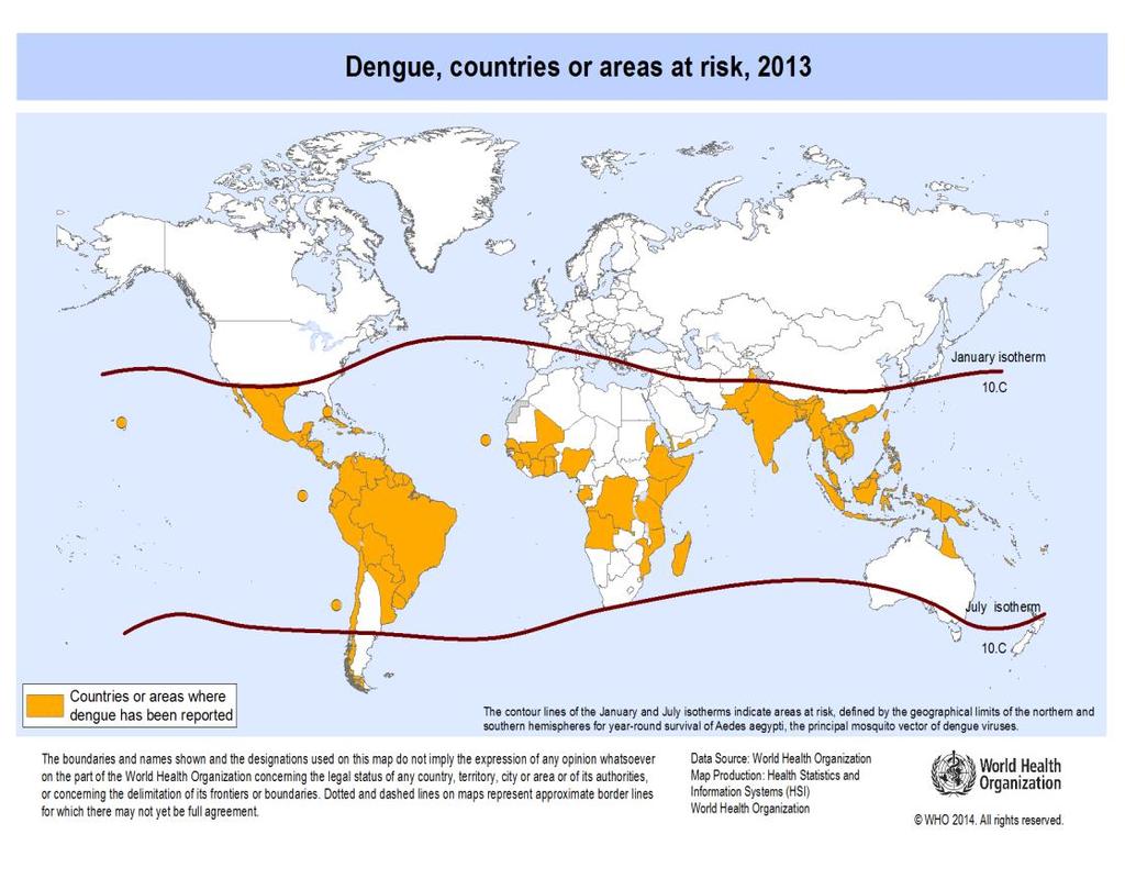 1.7 Výskyt S horečkou dengue se můžeme setkat ve všech subtropických a tropických oblastech, ale historicky je oblastí s nejvyšším epidemickým výskytem Asie, především pak Thajsko.