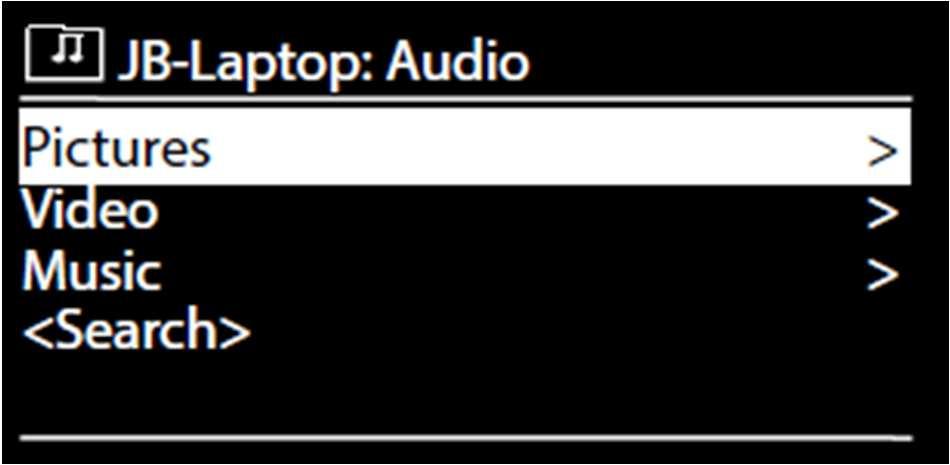 Hlavní menu v režimu FM rádia Stiskněte tlačítko MENU, aby se otevřelo hlavní menu režimu FM rádia.