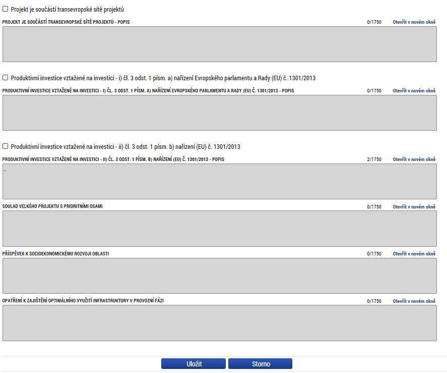 Popis velkého projektu (nepovinné položky) Jak bude zajištěno šíření výstupů projektu? Není třeba vyplňovat.