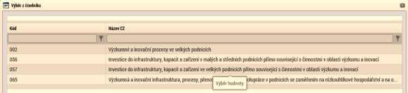 Kategorie intervencí U projektů v programu SMART GRIDS II. (Přenosová síť) se ze 100 % zadávají do kódu 005. (www.agenturaapi.