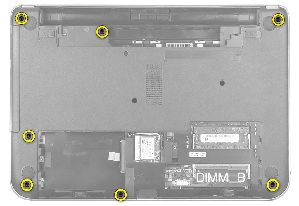 3. Připojte anténní kabely k příslušným konektorům označeným na kartě WLAN. 4. Namontujte tyto součásti: a. přístupový panel b. baterie 5.