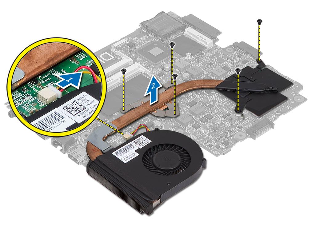 a. baterie b. karta SD c. přístupový panel d. paměťový modul, e. karta WLAN f. pevný disk g. optická mechanika h. klávesnice i. opěrka rukou j. základní desku. 3.