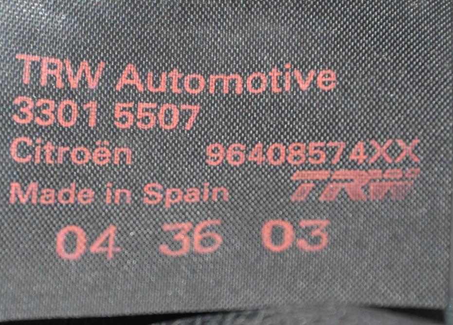 Obr. 12 Látkový homologační štítek (CITROËN) 3.3.15 Identifikace jednotlivých součástek vozidla Jednotlivé součástky namontované na vozidlech jsou označovány vlastními kódy výrobců.