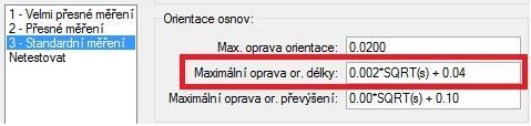 Jak je vidět v tab. 5, žádný rozdíl nepřekročil hodnotu mezní odchylky délky orientace.