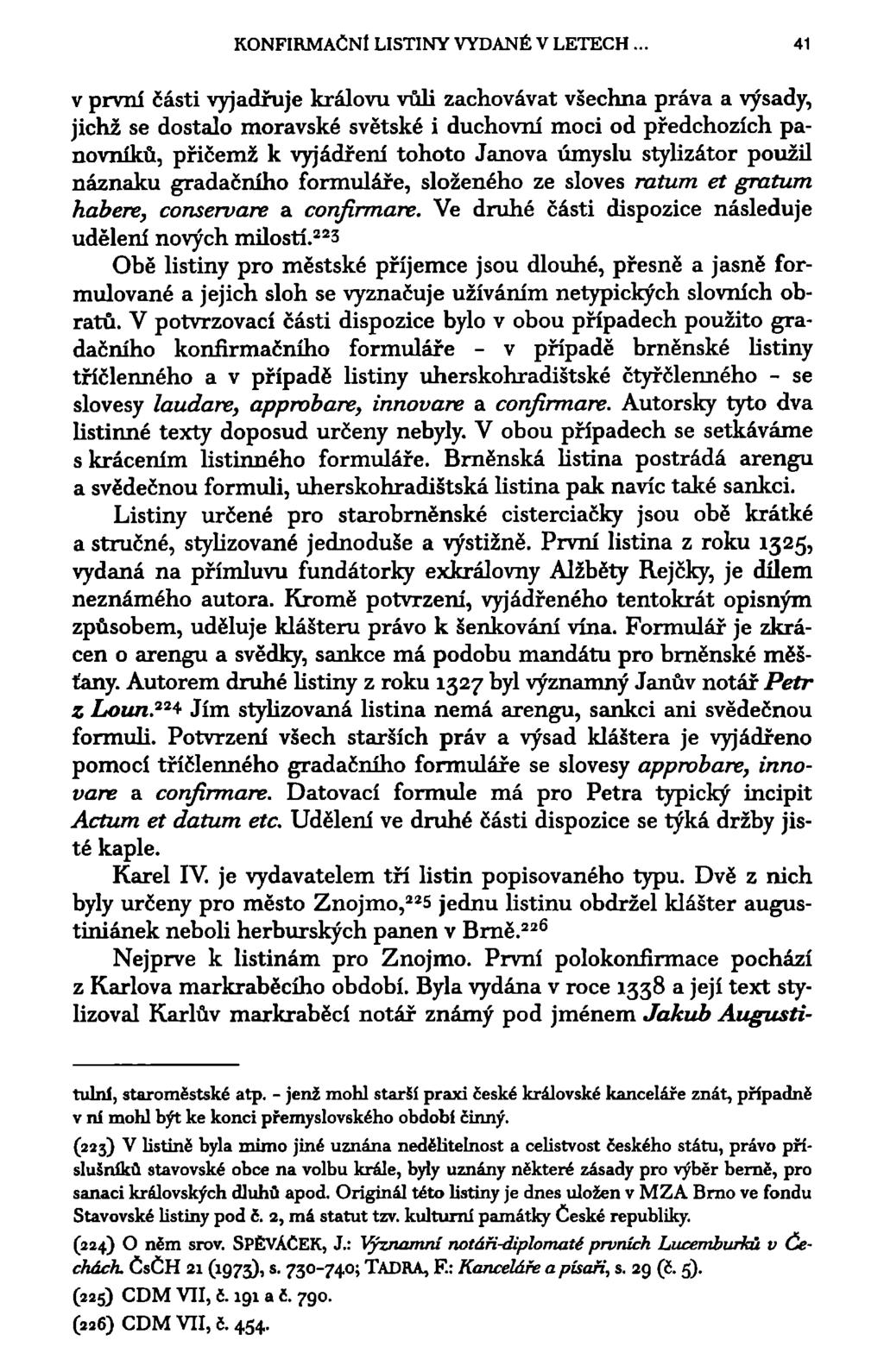 KONFIRMAČNÍ LISTINY VYDANÉ V LETECH.