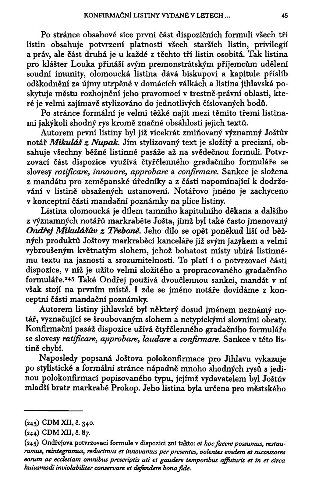 KONFIRMAČNÍ LISTINY VYDANÉ V LETECH.