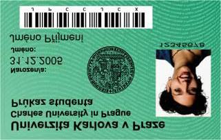 Obr. 1 Průkaz studenta UK Obr. 2 Průkaz studenta UK s licencí ISIC Pozn.
