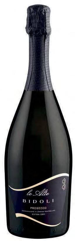 PROSECCO LE ALTE BIDOLI DOC EXTRA DRY světle žlutá jemné a elegantní aroma s náznaky drobného ovoce. Harmonické s velmi dobře vyváženou kyselinkou. Svěží, s dlouho přetrvávající příjemnou perlivostí.