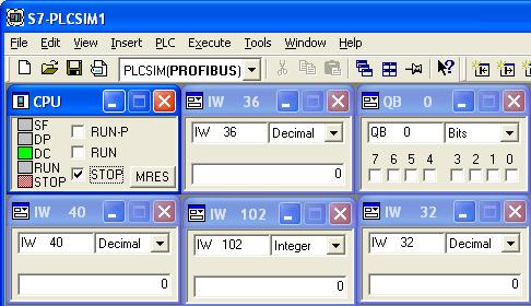 naprogramovaného programu. Soubory z S7PLCSIM jsou uvedeny v příloze B. Simulace je propojena s vizualizačním prostředím, kde lze tuto simulaci zobrazit.