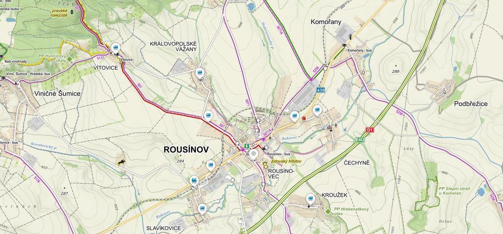 32 2.6 Detailní výsledky v lokalitě JMK00005 Rousínov Popis lokality Sčítač JMK00005 byl ve sledovaném období umístěn na cyklostezce mezi Rousínovem a