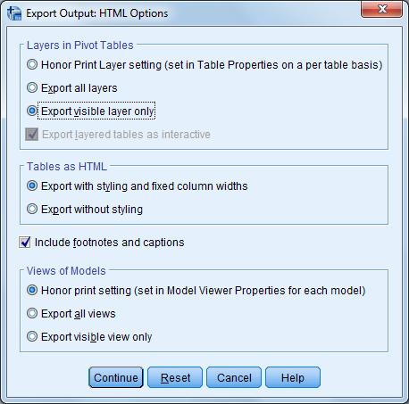 Možnosti nastavení Exportu pro formát HTML 3) Možnosti nastavení pro Excel (Excel 2007 and Higher (*.xlsx), Excel 2007 and Higher Macroenabled (*.xlsm), Excel 97-2004 (*.