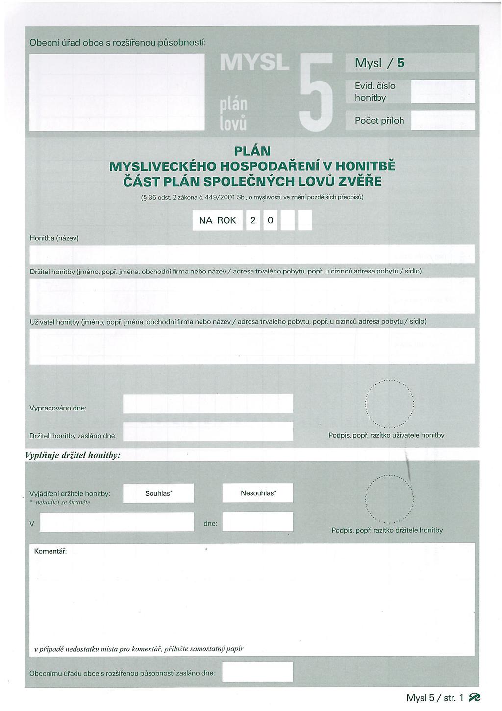 PŘÍLOHA P I: PLÁN
