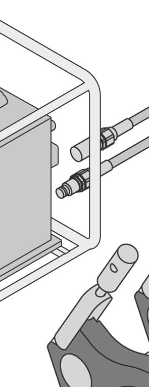 Pohyb čelistí montážních saní je zajišťován prostřednictvím hydraulického
