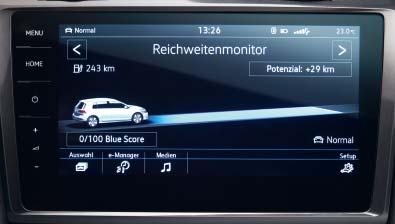 S 04 Navigační systém Discover Pro v novém voze e-golf zahrnuje navíc funkce specifické pro elektromobil.