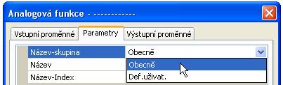 Název Po volbě a vložení nové funkce na uživatelském rozhraní je zadán název této funkce.