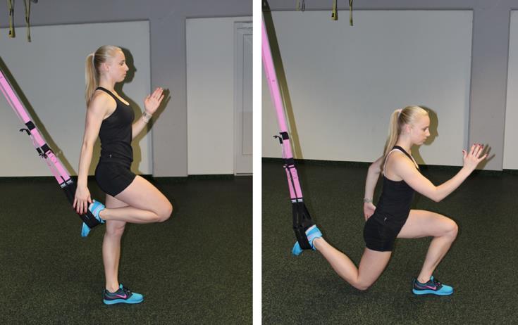 Obrázek 26 TRX Lunge (Dřepy s jednou nohou v TRX) Obrázek 27 - TRX Standing