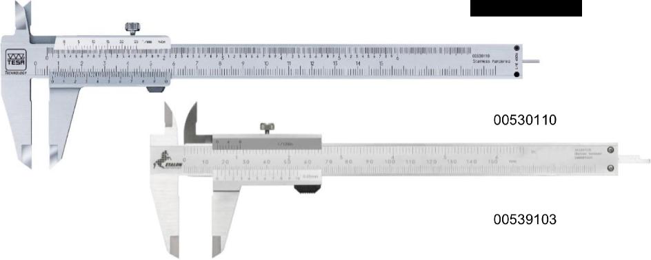 POSUVNÁ MĚŘÍTKA S NONIEM modely TESA a Etalon s kulatým nebo plochým hloubkoměrem / DIN 862-57% Popis Rozlišení Ceníková modely TESA - preciznost v podstatě věci Akční 00510041 TESA 150 mm 0,02 mm