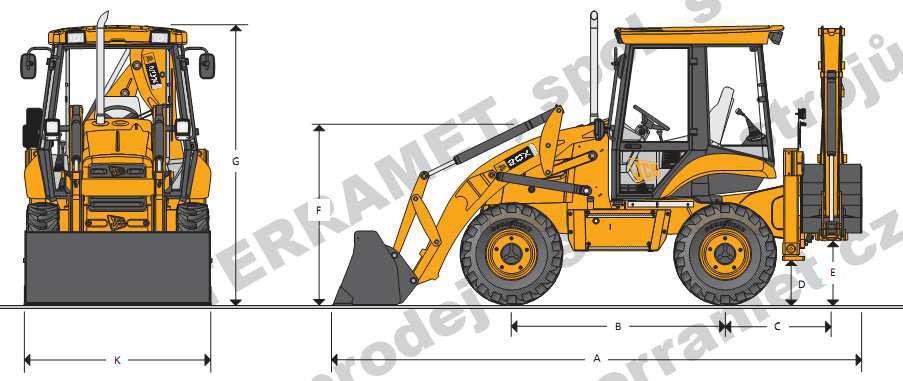 Návrh hlavních stavebních strojů a mechanismů Kapitola A.4 JCB Rýpadlo nakladač 4CX ECO SITEMASTER jsem zvolila, protože je to všestranný vysoce výkonný stroj.