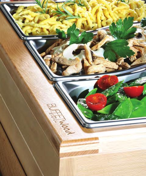 Moduly Buffet system můžete kombinovat s různými doplňky.
