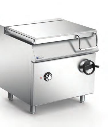 Rozměry: 800 x 730 x 870 mm; Hmotnost 137 kg. Plynová výklopná pánev 60 l Topení pomocí ocelového hořáku umístěného pod nádrží, bezpečnostní plynový ventil s termočlánkem.