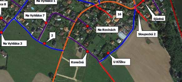 U Křížku Světelná situace Typická rychlost hlavního uživatele: 30 60 km/h Druh hlavního uživatele: M, S Další povolený uživatel: C, P Světelná situace: B1 Charakteristické parametry Směrově rozdělené