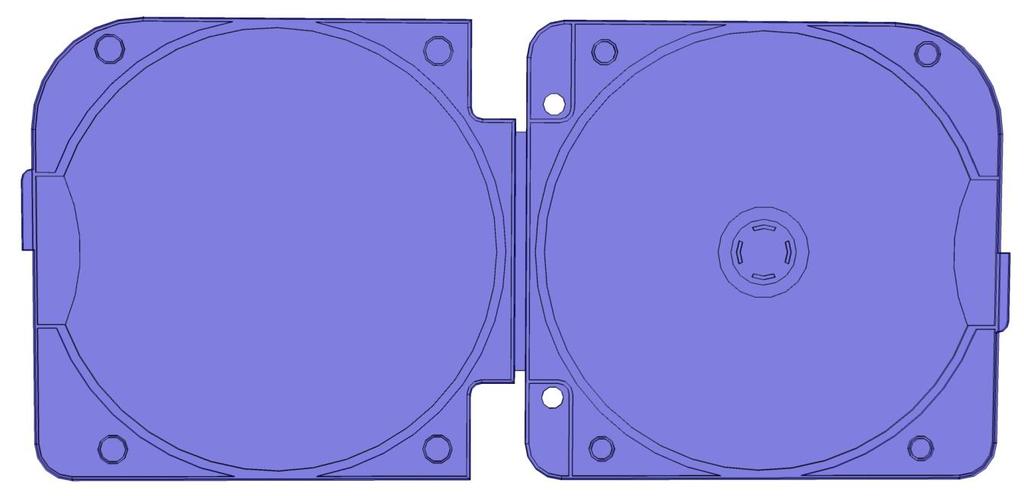 UTB ve Zlíně, Fakulta technologická 42 6 VSTŘIKOVANÝ VÝROBEK Vstřikovaným výrobkem je obal na kompaktní disk skládající se z jedné části.