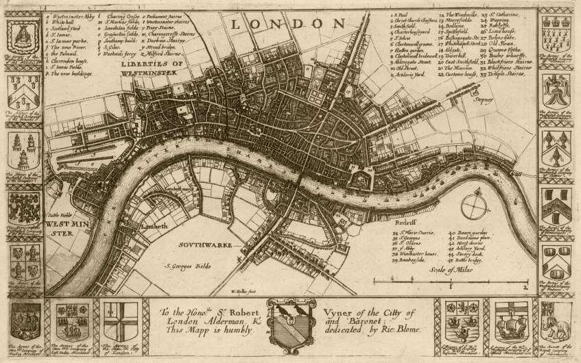 LONDON Londýn Hollar, Václav (1607 1677) Měřítko: [ca 1:45 000]