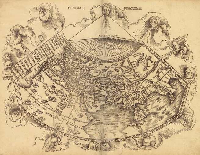 Geographia Geografie Ptolemaios, Klaudios (činný 127 180) Měřítka různá Impresum faksimile: Amsterdam: